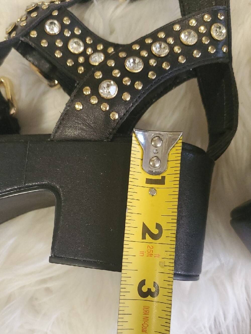 Jeffrey Campbell Nwot Black Platform Gladiator Sandals with Gold Buckles - Picture 9 of 17